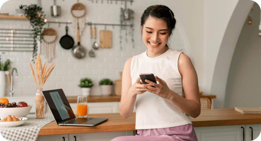 Small business owner managing payments from a smartphone