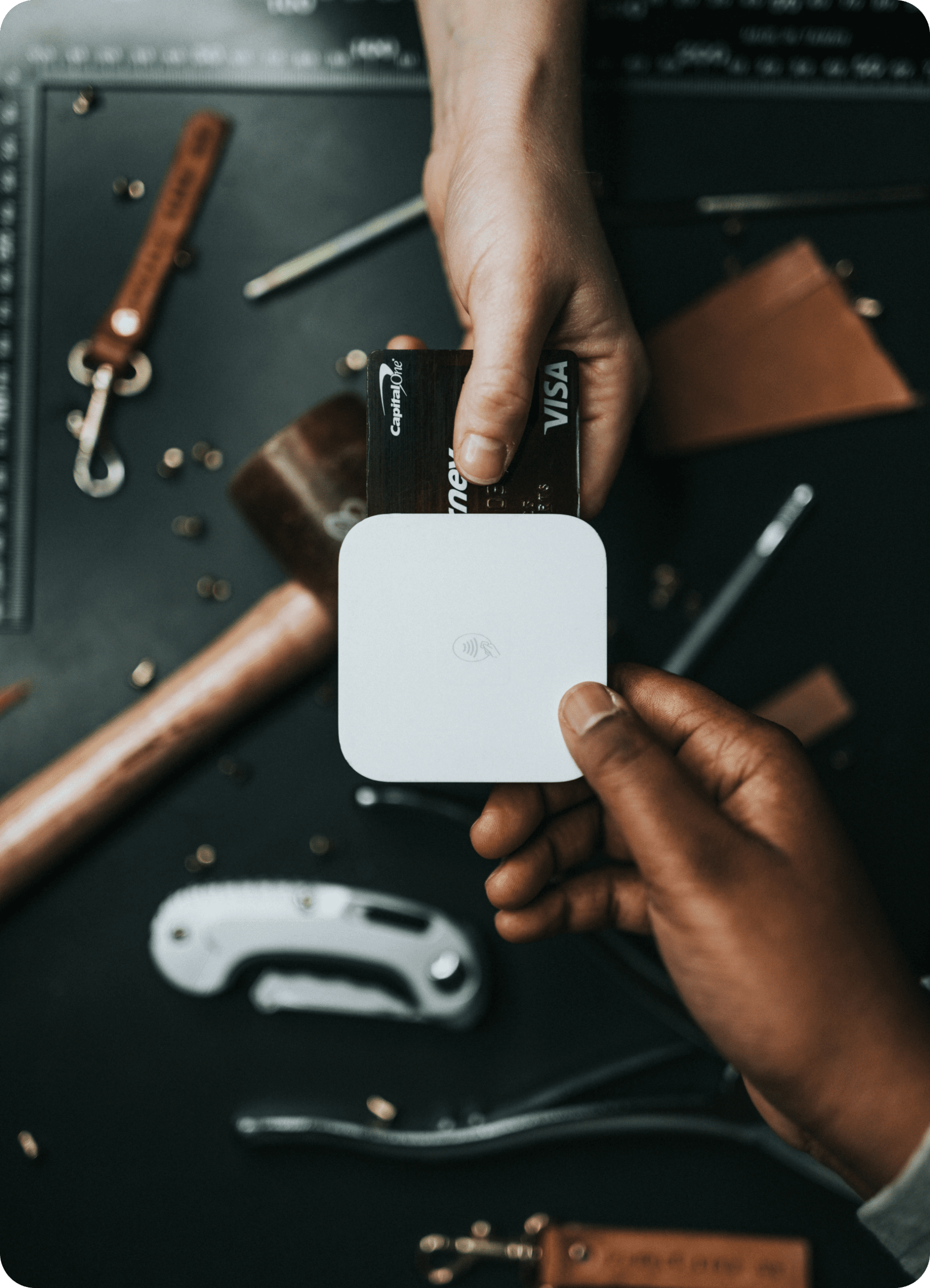 Contactless card payment using handheld reader