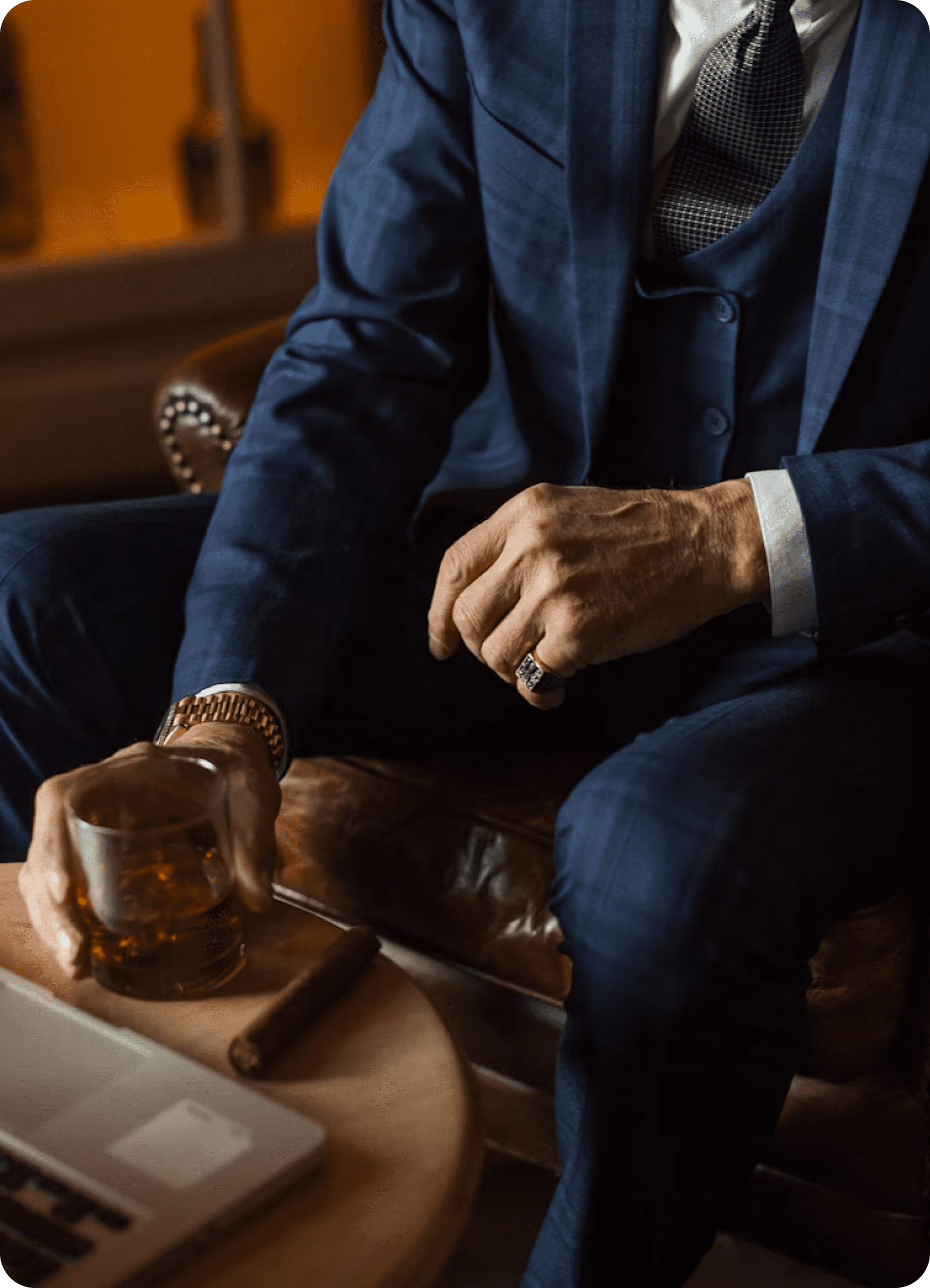 Customer seated in lounge