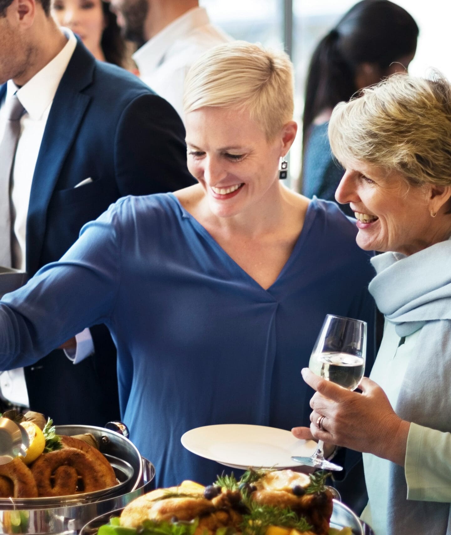 Customers dining together