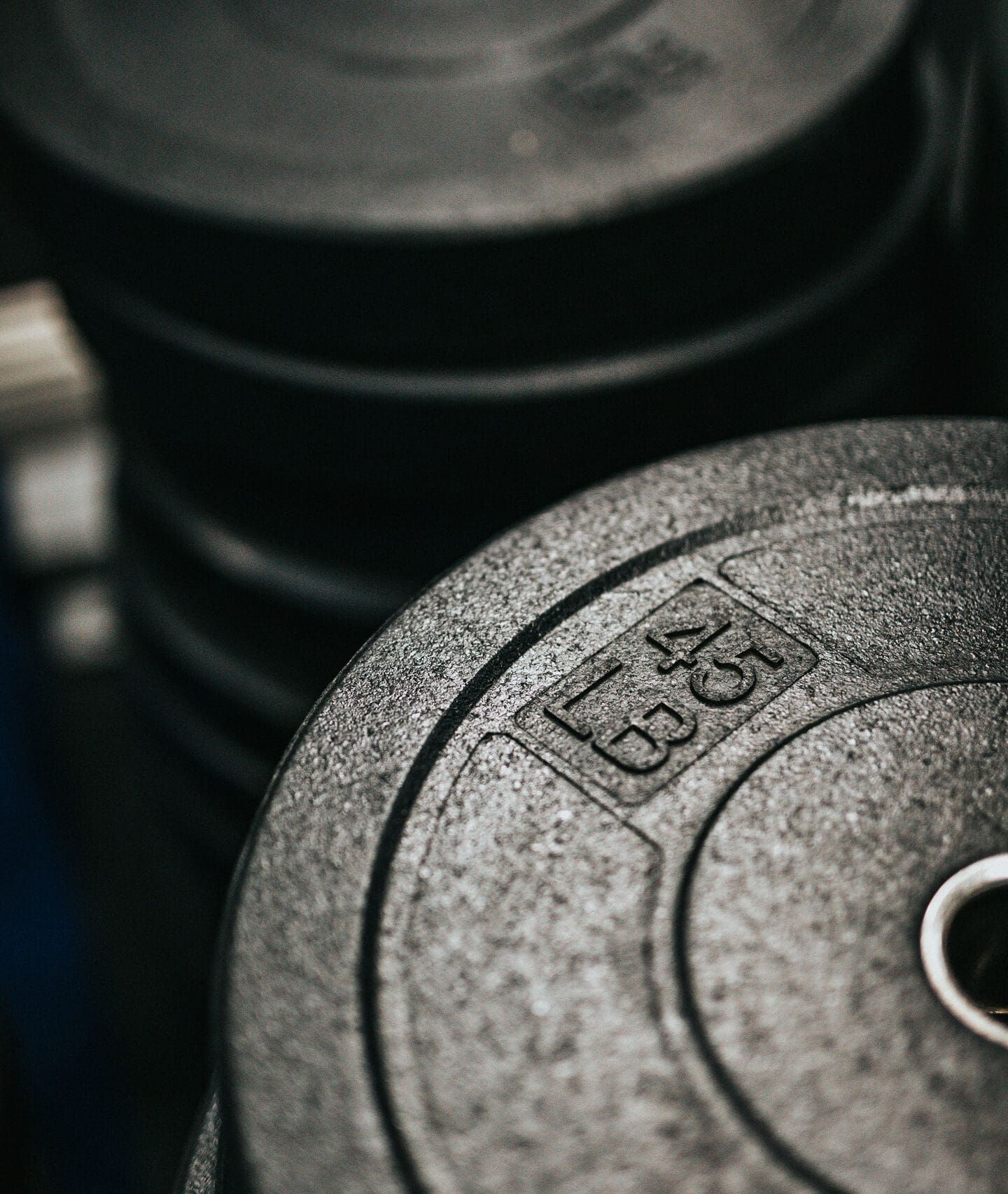 Stacked barbell weight plates