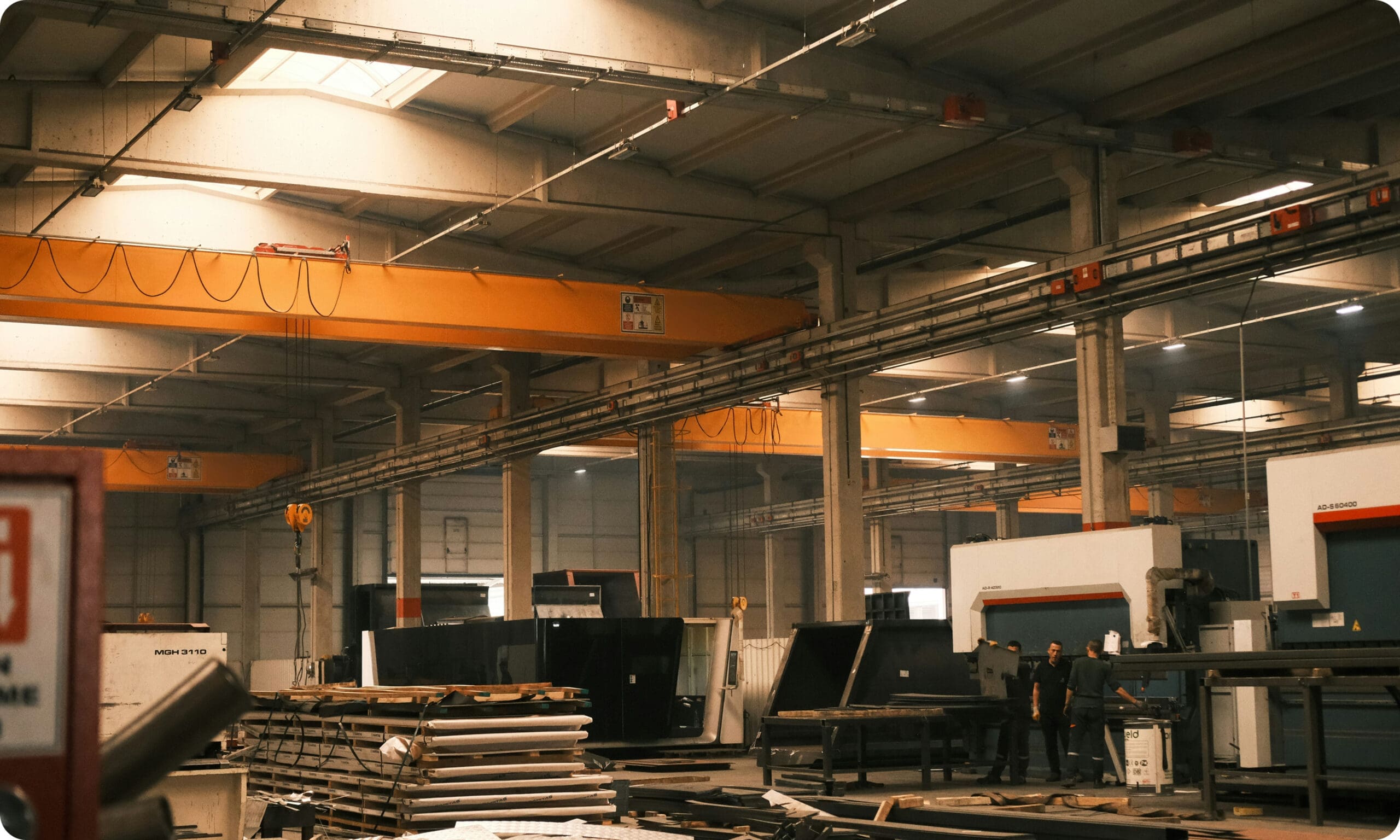 Manufacturing equipment inside facility
