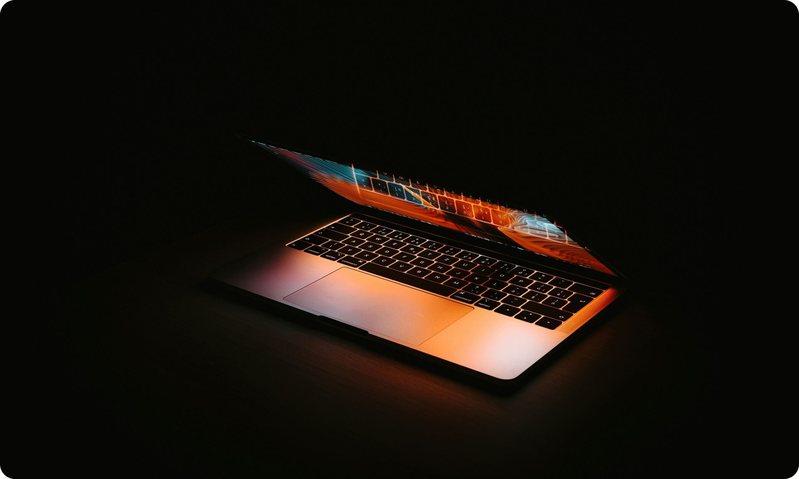 Slightly open laptop