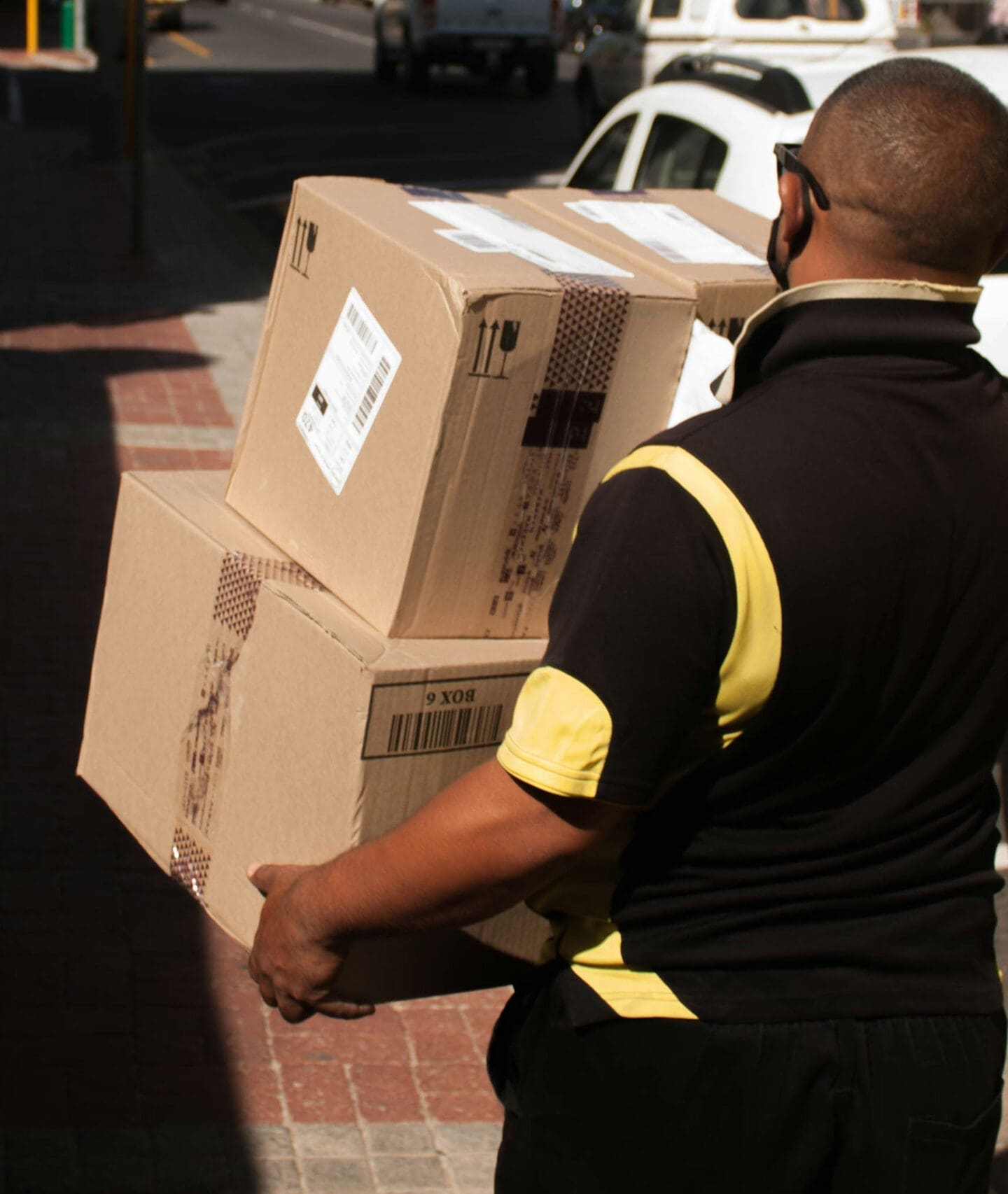 Worker holding packages