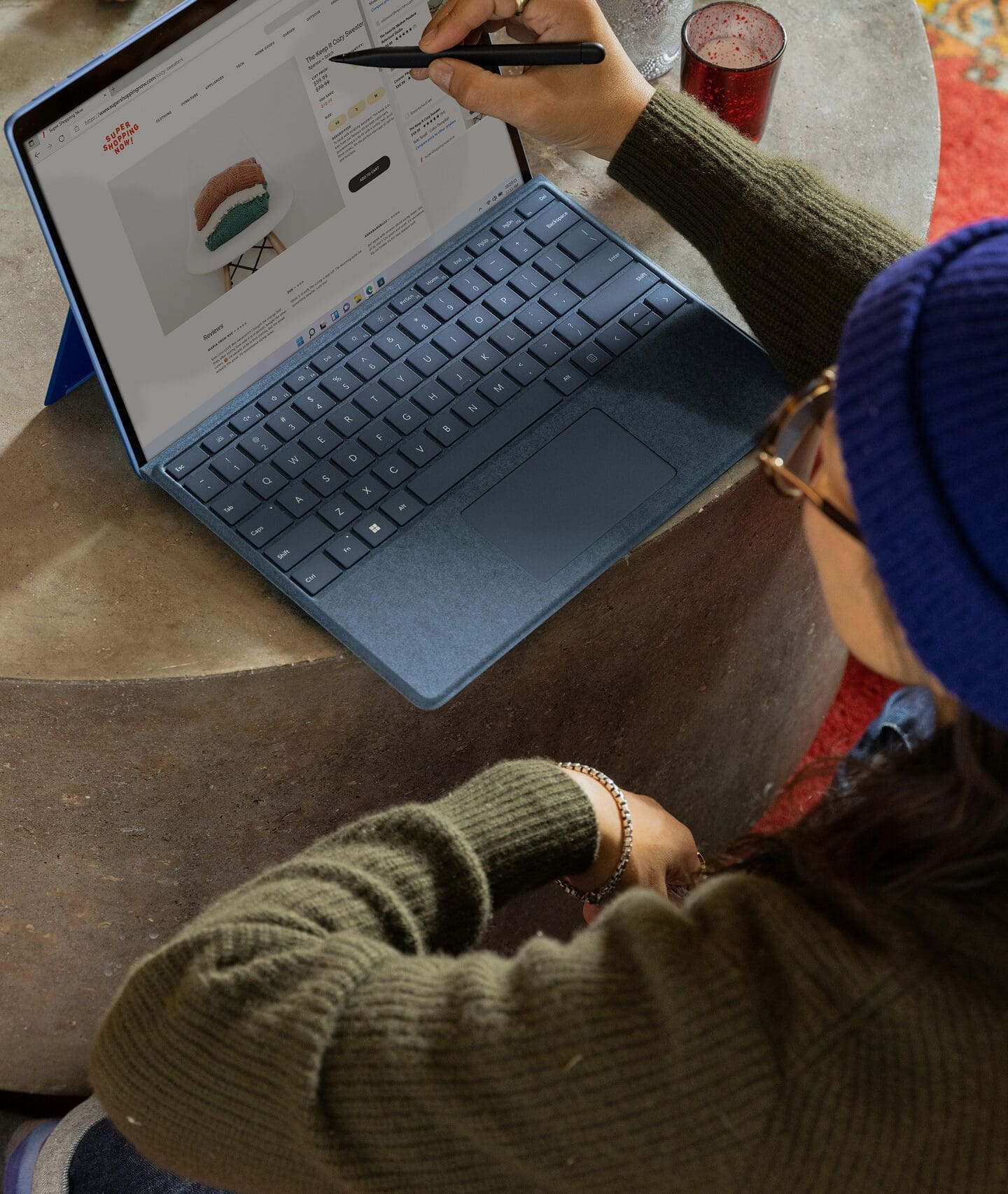 Person working on laptop