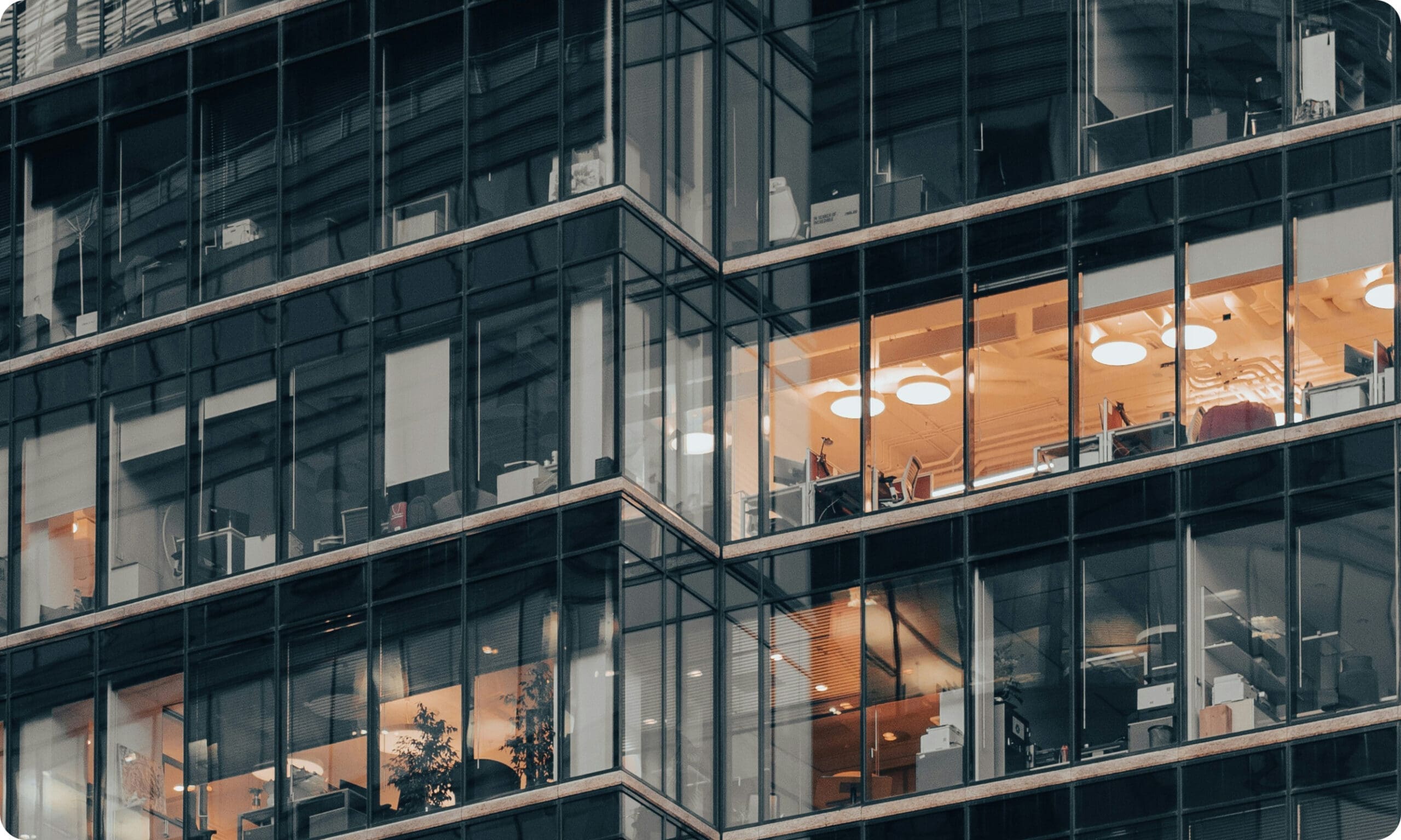 Office building with multiple rooms