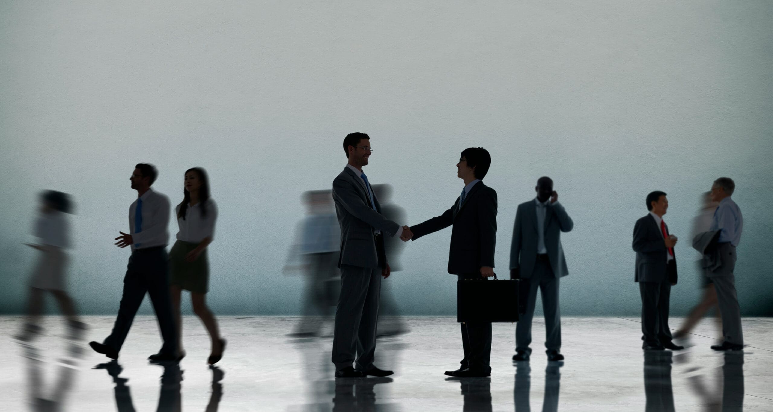 Business professionals shaking hands